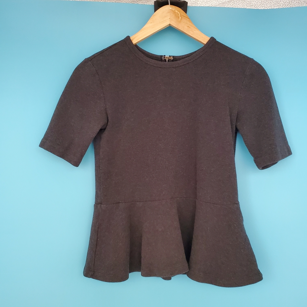 GAP Size Small Charcoal Peplum Blouse